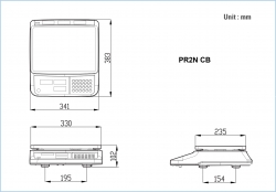 Waga kalkulacyjna CAS PR2N-15CB LCD (w/RS232/USB), biała obudowa