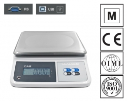 Waga kontrolna CAS PR2N-30 CD LCD (w/RS232/USB), biała obudowa