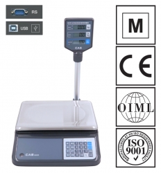 Waga kalkulacyjna CAS PR2N-15CP LCD (w/RS232/USB), czarna obudowa