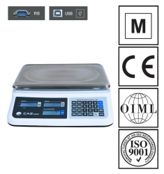 Waga kalkulacyjna CAS PR2N-15CB LCD (w/RS232/USB), biała obudowa